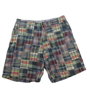 J.Crew Chino Shorts Men Multi Gramercy Madras Plaid Patchwork Classic Fit Preppy